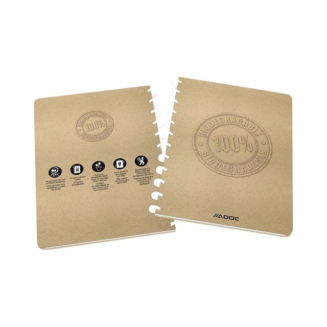 ADOC - Écriture Adoc Bio A4 Fenêtre 4x8mm 144pag 90gr Kraft | 1 pièce