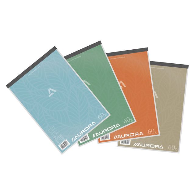 Aurora - Bloc d'écriture Aurora A4 Line 100vel 60gr Assorti | Boîte extérieure une pièce de 10