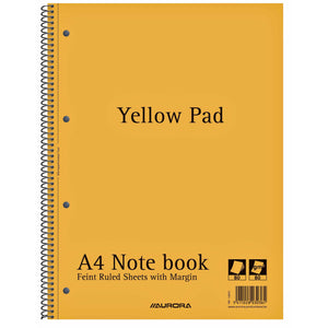 Aurora -  Collegeblk  yellow pad a4 ln 4g 160pag geel