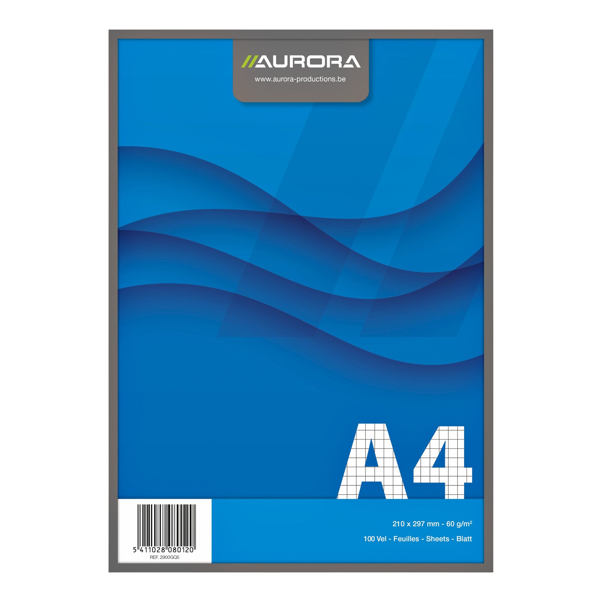 Aurora - Bloc de notas A4 rombo 5x5mm 100 hojas 60gr azul | 10 piezas