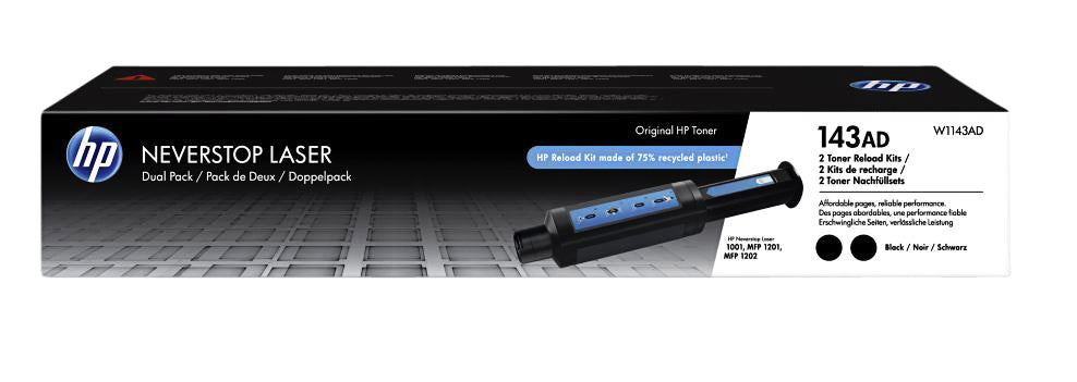 HP - Refill cartridge w1143ad 143a black 2x