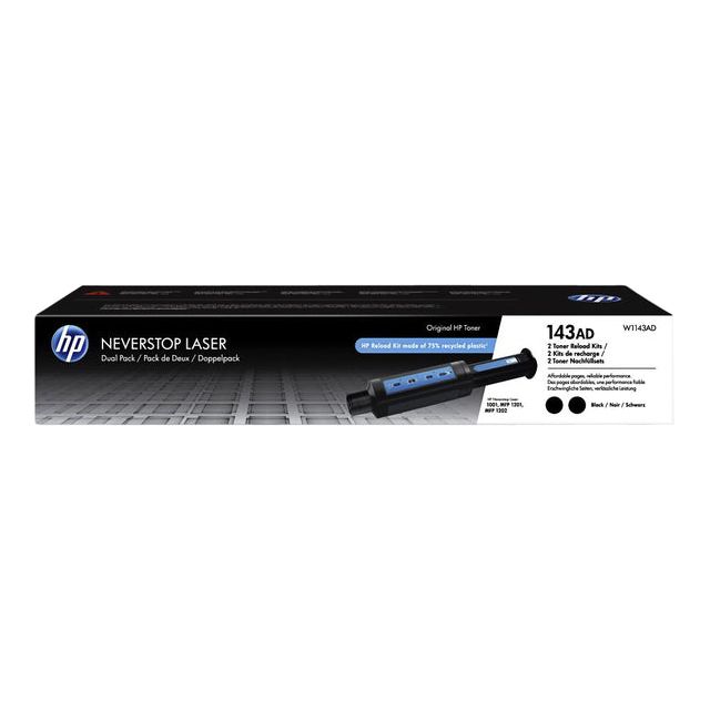 HP - TONER 143A NAVULLING  W1143AD 2x zwart