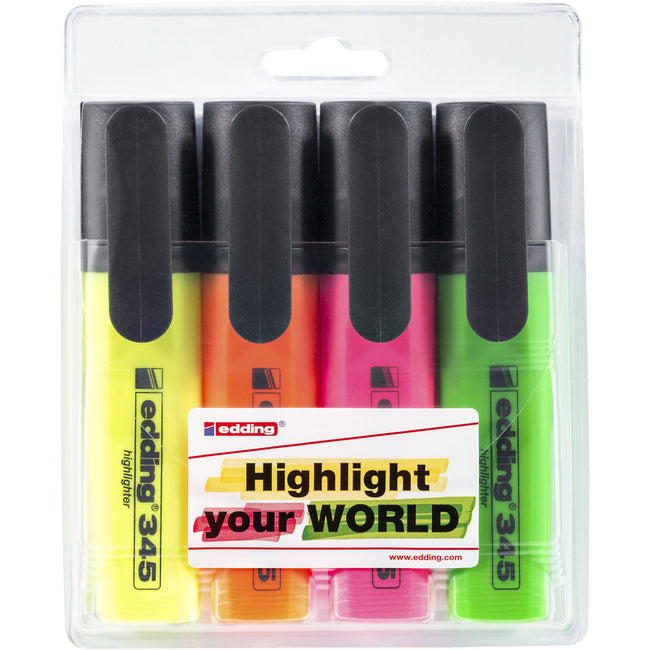 Edding - Evidenziatore 345 2-5mm set assortito di 4 pezzi