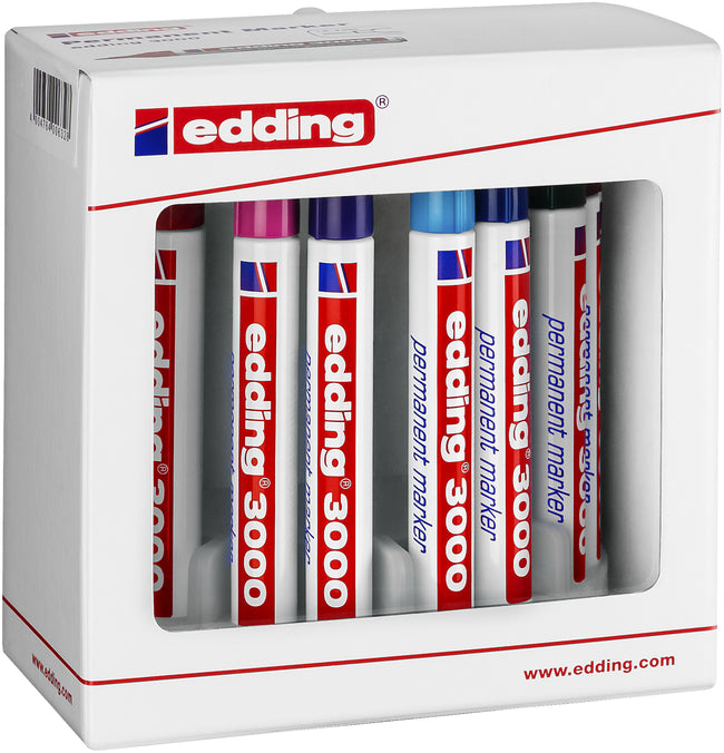 Edding - Rotulador 3000 redondo 1,5-3mm surtido set de 10 piezas