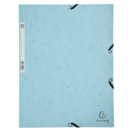 Exacompta - Elastomap Watercolor A4 3 flaps 400gr gloss cardboard blue