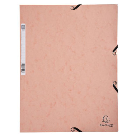 Exacompta - Elastomap Watercolor A4 3 flaps 400gr gloss cardboard pink | 5 pieces