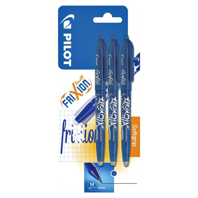 Pilot -  Rollerpen  frixion bl-fr7 m 3st blauw