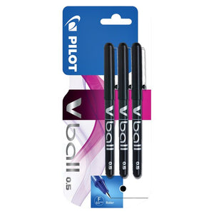 Pilot -  Rollerpen  v-ball 05 fijn 3st zwart