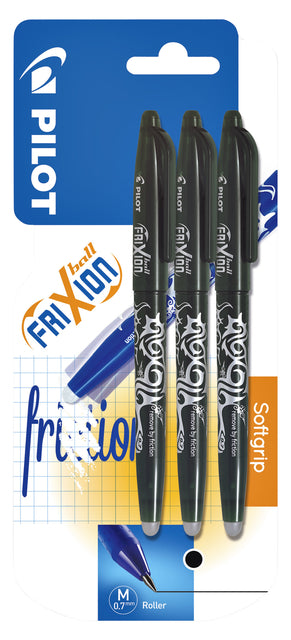 Pilot -  Rollerpen  frixion bl-fr7 m 3st zwart