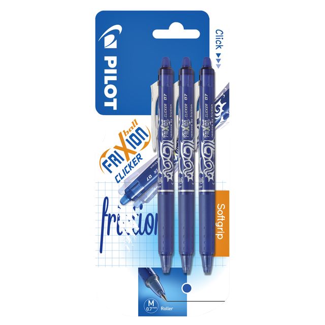 Pilot - Penna roller frixion blrt-fr7 clicker m 3pz bl