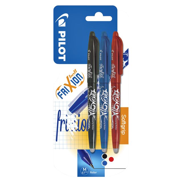 Pilot -  Rollerpen  frixion bl-fr7 m 3st assorti