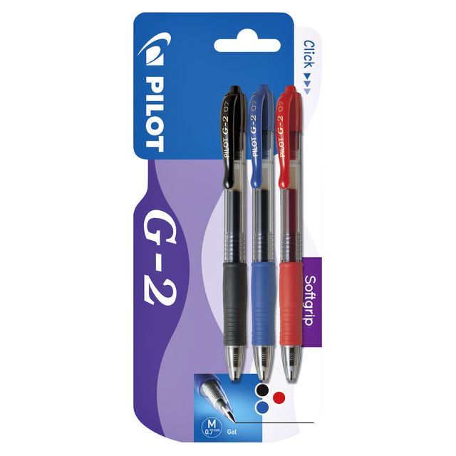 Pilot - Gelschrijver PILOT G2 assorti 0.32mm blister à 3 stuks