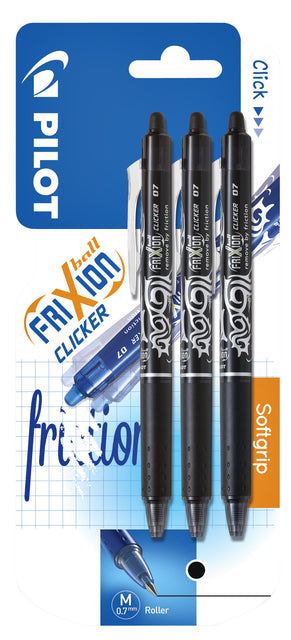 Pilot - Rollerball frixion blrt-fr7 clicker m 3uds negro