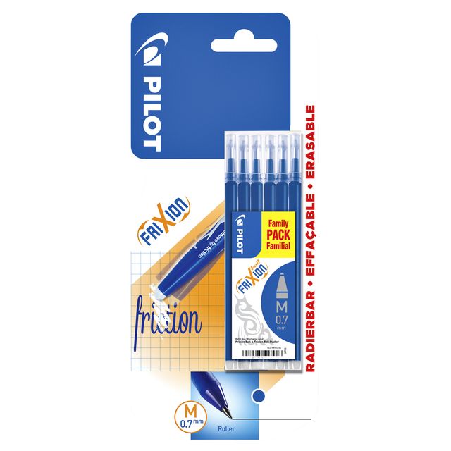 Pilot - Rollerball-Mine friXion mittelblau, Blister mit 6 Stück