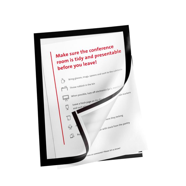 Quantore -  Infokader zelfklevend a4 zwart