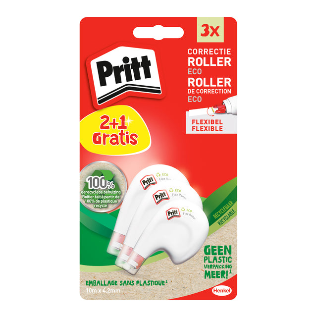 Pritt - Correction Moller Eco Flex 4.2 mm 2 + 1 gratuit | Blister un 3 pièces