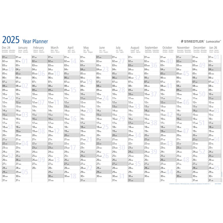 Staedtler - Agenda annuel 2026 Lumocolor 84x60cm enroulable