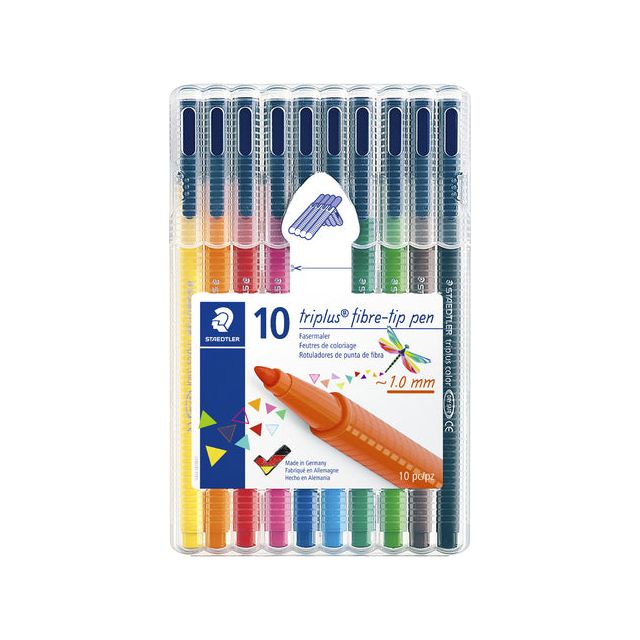 Staedtler - viltstift Triplus Color, opstelbare box met 10 kleuren