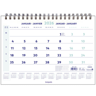 Brepols - Calendrier 1 mois 2026 43x31,5cm