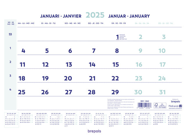 Brepols - Brepols maandkalender, 2025