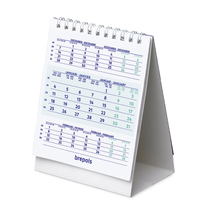 Brepols - Calendario da tavolo 3 mesi 2026 10,5x13 cm
