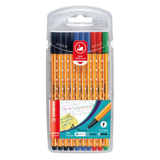 Stabilo -  Fineliner point 88/10 office f ass 10st | 10 stuks