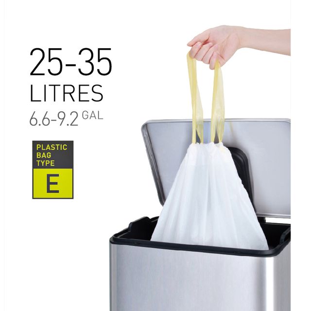 EKO - Waste bag MDPE type E with drawstring 55x70cm 25-35L white roll of 12 pieces