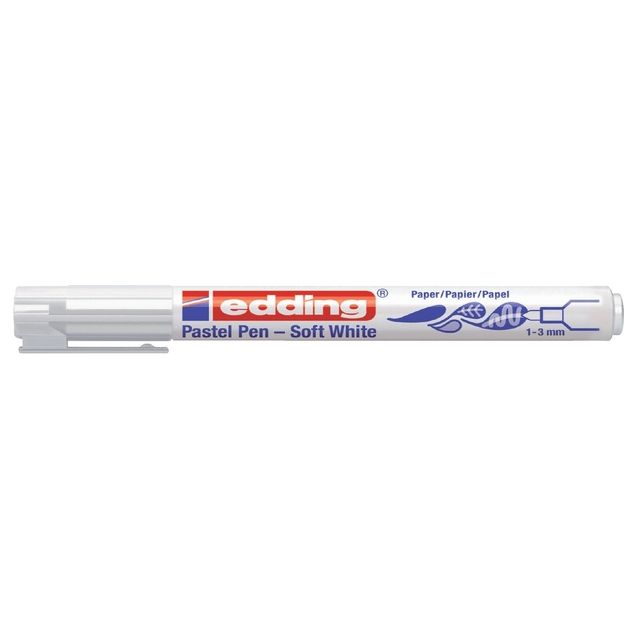 Edding -  Viltstift  1500 soft wit | 10 stuks