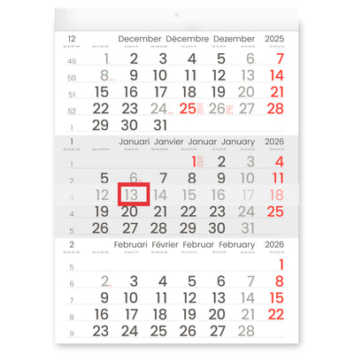 INNI - 3-Month Calendar 2026 Manager compact format | 10 pieces