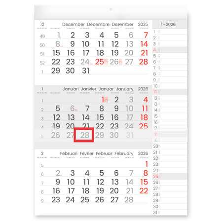 INNI -  3-maandkalender 2027 manager compact-formaat notes