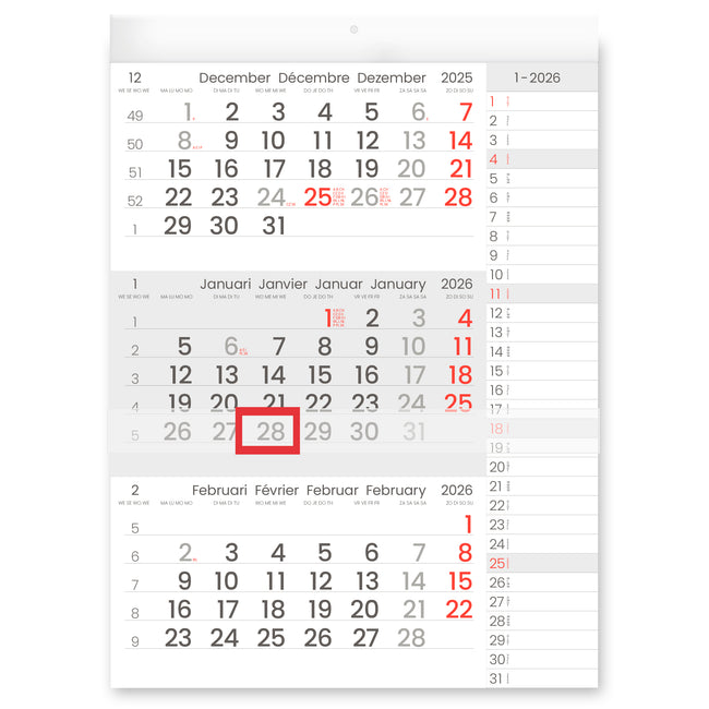 INNI -  3-Maandkalender 2026  Manager compact-formaat notes