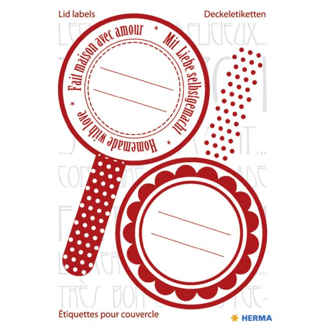 HERMA - Label 15446 cocina nuevo look rojo | 10 piezas