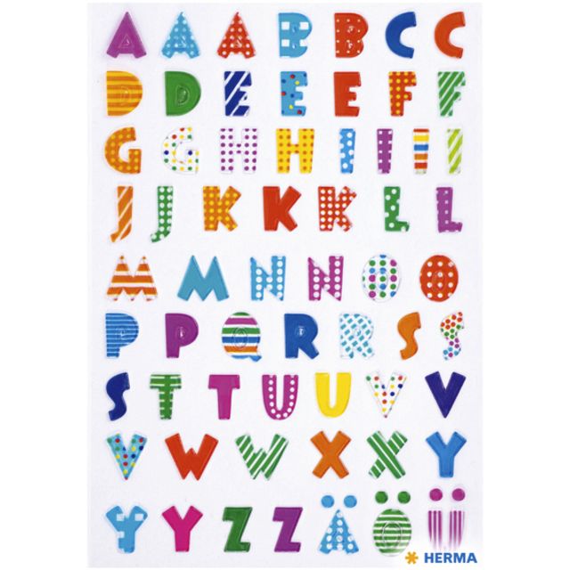 HERMA - Etiquette 6291 lettres colorées pierre | 10 pièces
