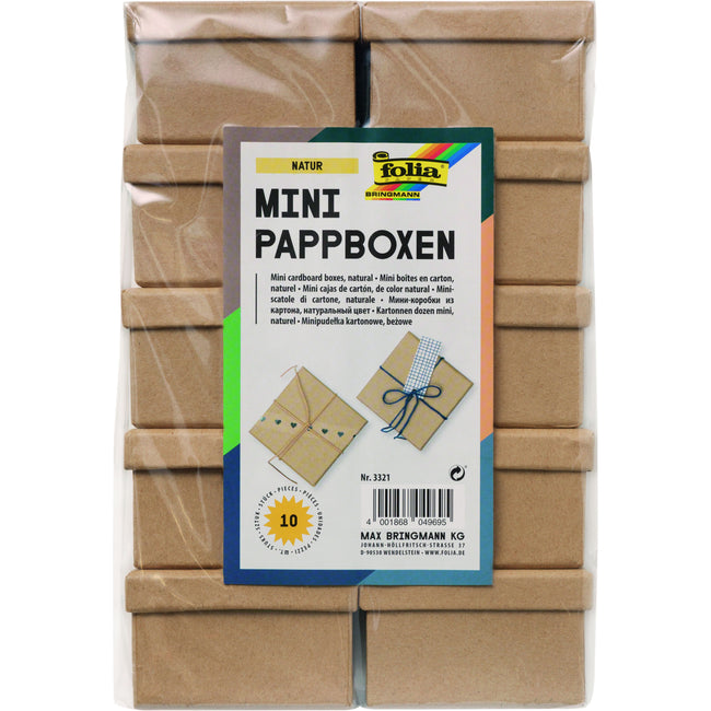 Folia Paper -  Doos karton folia mini 7.5x7.5x4.5cm 10 stuks kraft
