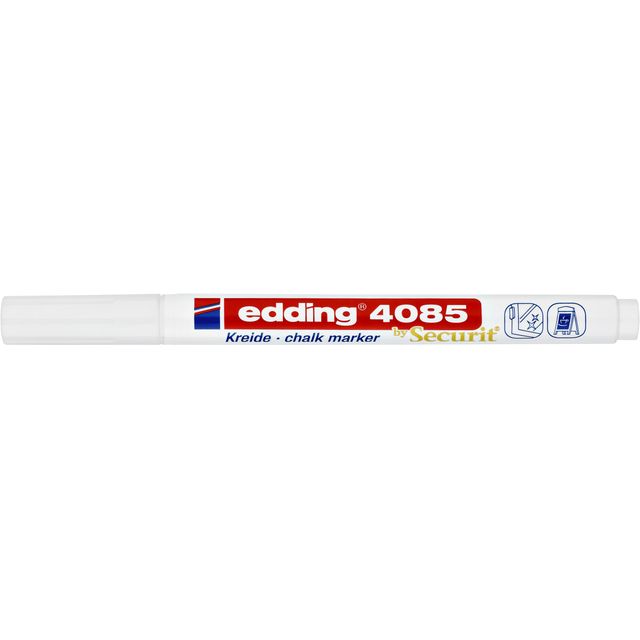 Edding -  Krijtstift  4085 by rond 1-2mm wit | 10 stuks