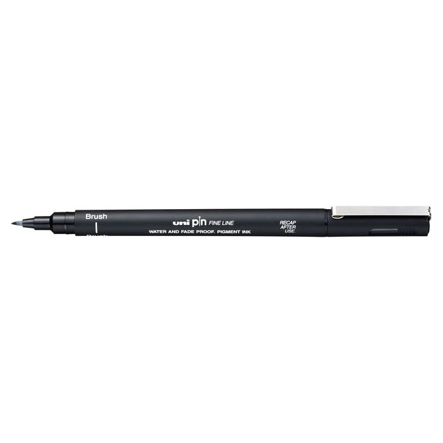 Uni -Ball - Fineliner Pin Brush F Black | Boîte extérieure une pièce 12