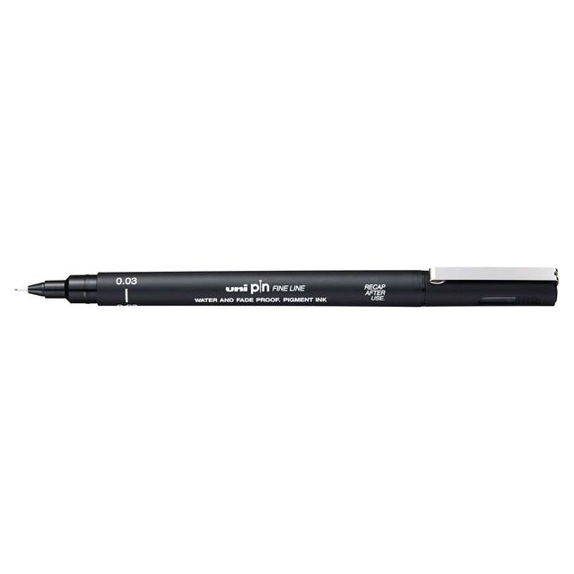 Uni -Ball - Uni Pin Fineliner, point rond, 0,03 mm, noir