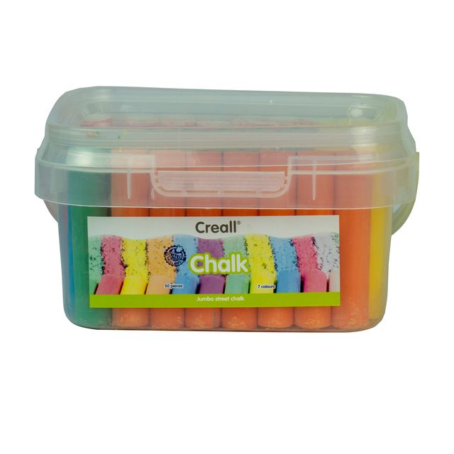 Creall -  Stoepkrijt  50 stuks 6 kleuren