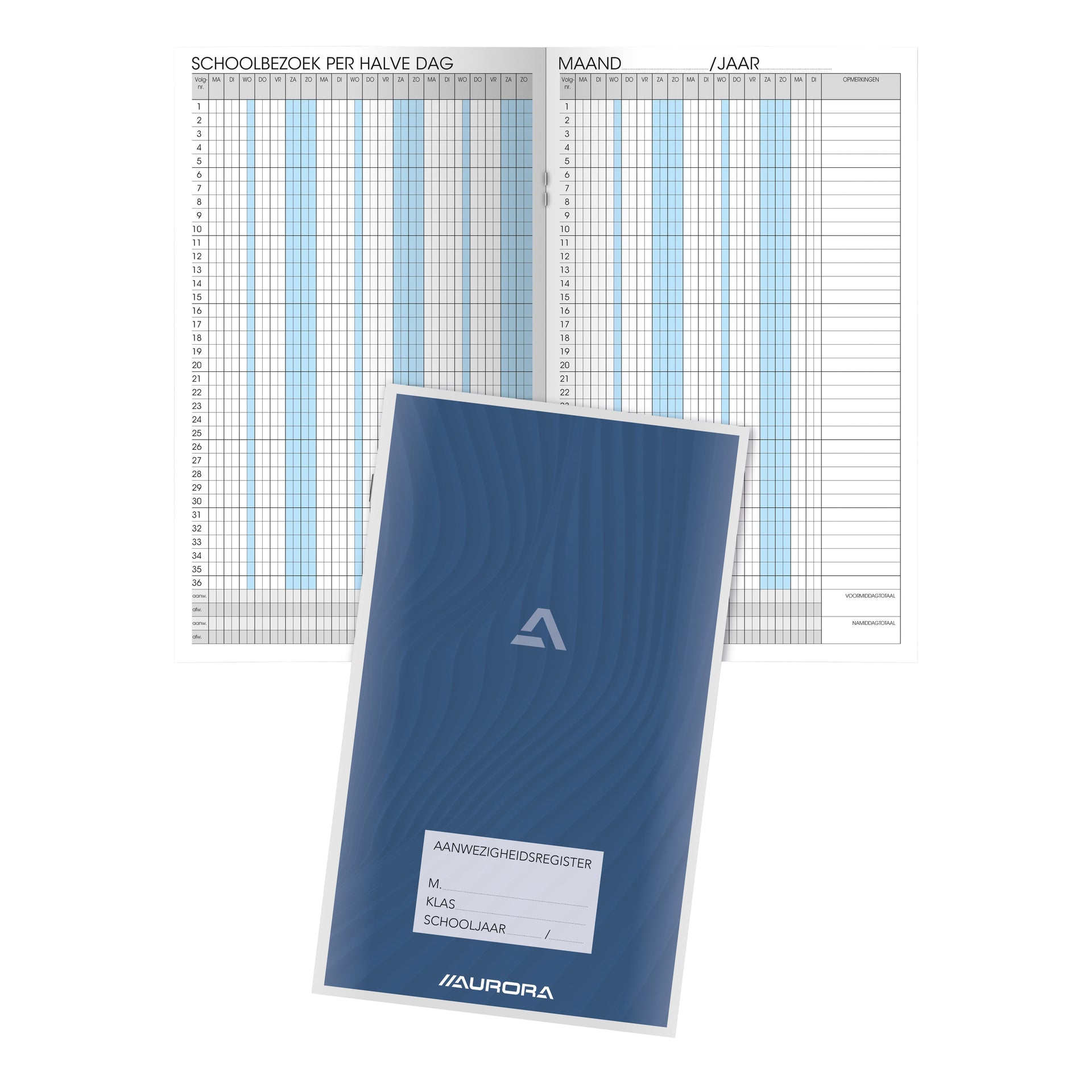 Aurora -  Aanwezigheidsreg  155x260mm ned 56pag | 25 stuks