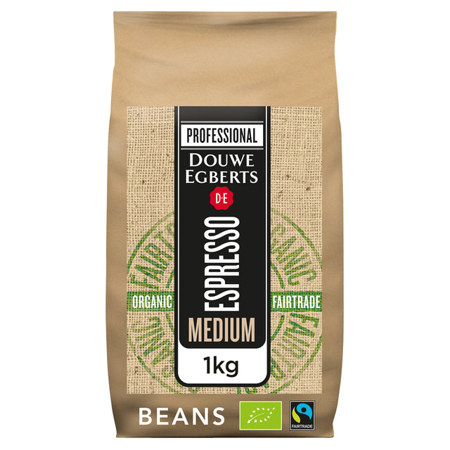 Douwe Egberts - Koffie espresso bonen medium roast Organic en Fairtrade 1kg