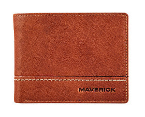 Maverick - Portemonee Rough Gear met kleingeldvak RFID leer cognac