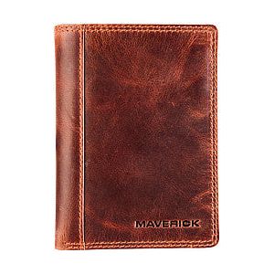 Portefeuille Maverick The Original avec compartiment monnaie RFID cuir marron