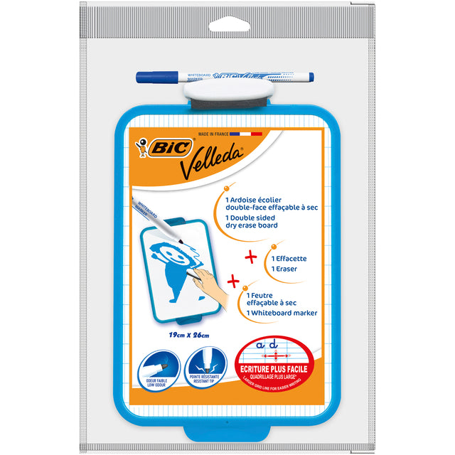 Bic - Whiteboard Velleda 19x26cm + stift + wisser | 24 stuks