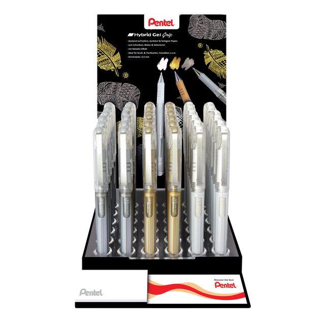 Pentel - Gel Writer K230M médium métallisé assorti 3 couleurs