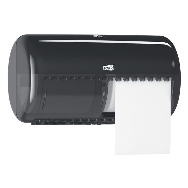 Tork -  Toiletpapierdispenser t4 duo zwart | 8 stuks