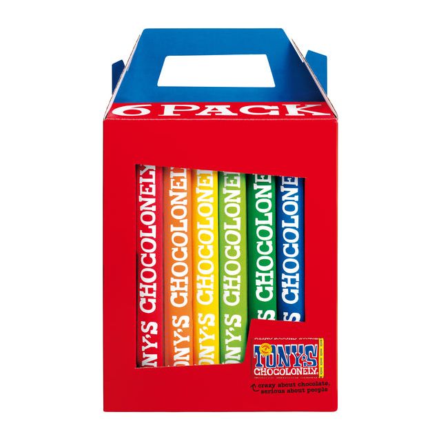 Tony's Chocolonely - Schokolade Tony Chocolonely Rainbowpack 6 Bars | Sich ein 6 -Stück schnappen