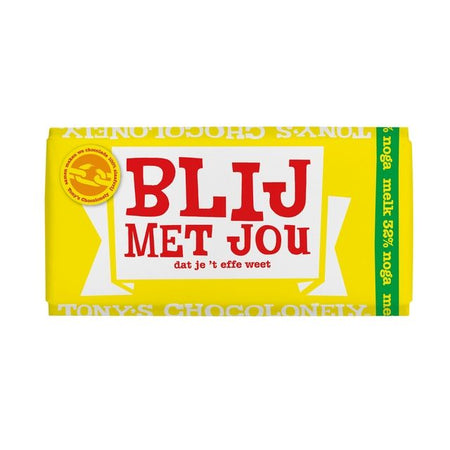 Tony's Chocolonely -  Chocolade tony chocolonely melk noga blij met jou | 15 stuks