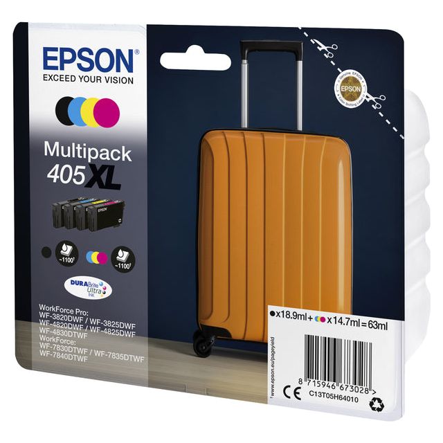 Epson - Inkcartridge Epson 405XL T05H64 Schwarz + 3 Farben | 1 Stück