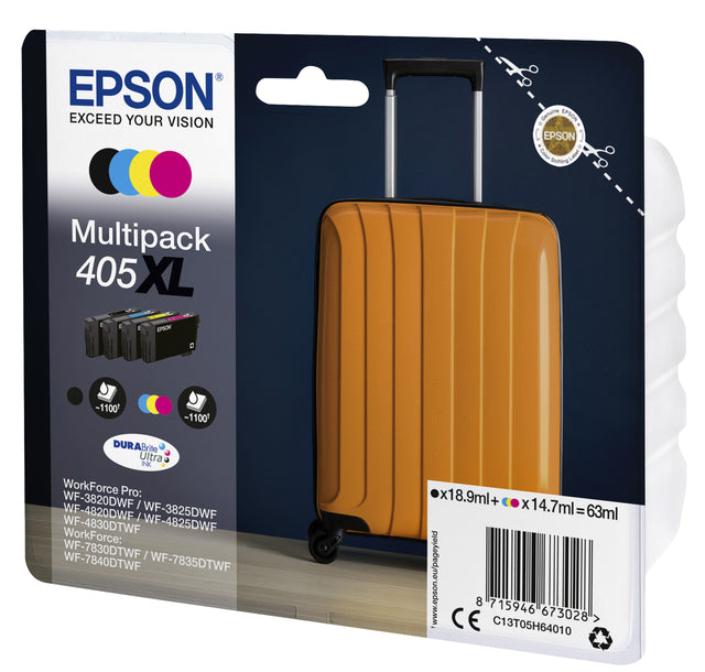 Epson -  Inktcartridge  405xl t05h64 zwart + 3 kleuren | 7 stuks
