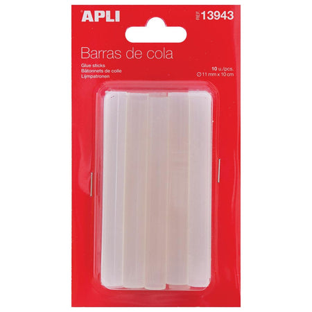 Apli - Transparente Klebestifte 11 mm, Blister mit 10 Stück